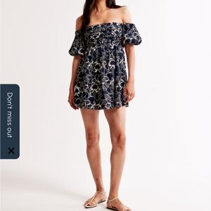 Abercrombie & Fitch Emerson Navy Floral Mini Dress/skort Large tall